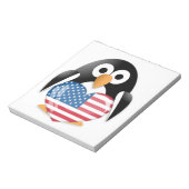ペンギン米国国旗 ノートパッド (回転)