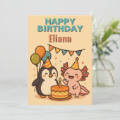 ペンギン素晴らしと軸索ハッピーバースデー 招待状 (スタンド正面)