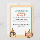 ペンギン素晴らしと軸索ハッピーバースデー 招待状 (裏面)