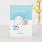 ペンギン結婚カード カード (黄色い花)