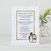 ペンギン結婚ズ – リハーサルディナー招待状 セーブザデート (スタンド正面)