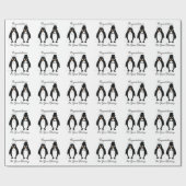 ペンギン結婚デザイン ラッピングペーパー (フラット)