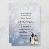 ペンギン結婚ブライダルシャワー 招待状 (正面/裏面)