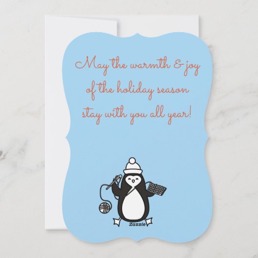 ペンギン編み針編みフックヤーンクリスマスハンドメイド シーズンカード (裏面)