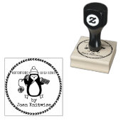 ペンギン編み針編みフックヤーンクリスマスハンドメイド ラバースタンプ (押印)