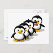 ペンギン群 ポストカード (正面/裏面)
