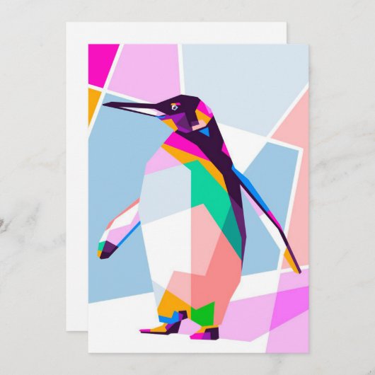 ペンギン色の幾何学模様 |アートギフト シーズンカード (正面/裏面)