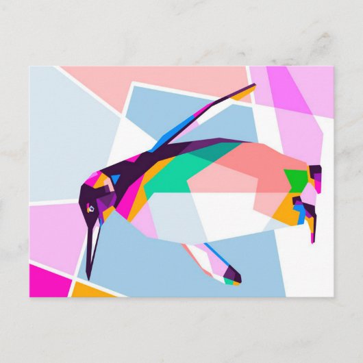 ペンギン色の幾何学模様 |アートギフト シーズンポストカード (正面)