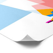 ペンギン色の幾何学模様 |アートギフト ポスター (角)