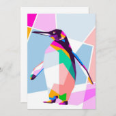 ペンギン色の幾何学模様 |アートギフト 案内状 (正面/裏面)