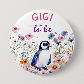 ペンギン花ベビーシャワーGigi to be 缶バッジ (正面)