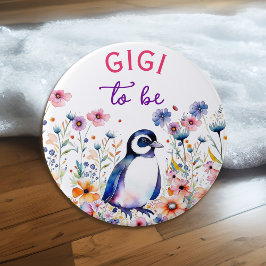 ペンギン花ベビーシャワーGigi to be 缶バッジ