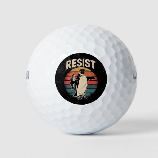 ペンギン行動主義への抗議レトロ ゴルフボール (正面)