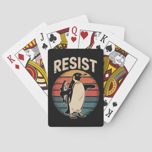 ペンギン行動主義への抗議レトロ トランプ (裏面)