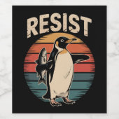 ペンギン行動主義への抗議レトロ ワインラベル (シングルラベル)