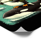 ペンギン行動主義グラフィックおもしろいペンギン永井に抵抗 ポスター (角)