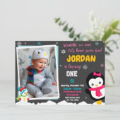 ペンギン誕生日の招待状ペンギン 招待状 (スタンド正面)