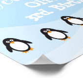 ペンギン誕生日ウェルカムサインのポスター – 大 ポスター (角)