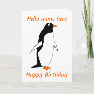 ペンギン誕生日カードの追加名 カード