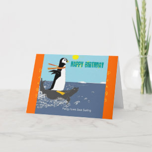 ペンギン誕生日カード。 カード
