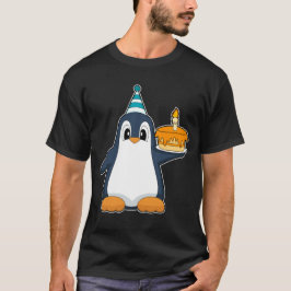 ペンギン誕生日キャンドルケーキ Tシャツ