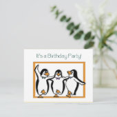 ペンギン誕生日パーティーへの招待 招待状 (スタンド正面)