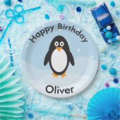 ペンギン誕生日パーティープレート冬誕生日 ペーパープレート (パーティー)