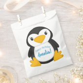 ペンギン誕生日パーティー フェイバーバッグ (クリップ留めされた状態)