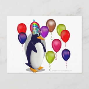 ペンギン誕生日パーティー ポストカード