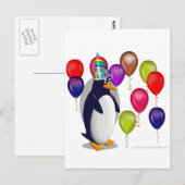 ペンギン誕生日パーティー ポストカード (正面/裏面)