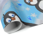 ペンギン誕生日ラッピング紙 ラッピングペーパー (ロールコーナー)