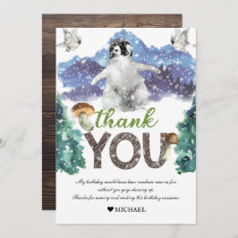 ペンギン誕生日冬 サンキューカード