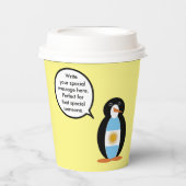 ペンギン語を話すアルゼンチン国旗パーソナライズされた 紙コップ (正面)