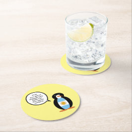 ペンギン語を話すアルゼンチン国旗 ラウンドペーパーコースター