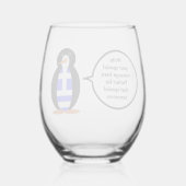 ペンギン語を話すギリシャ国旗パーソナライズされた ステムなしワイングラス (裏面)