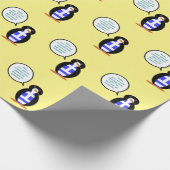 ペンギン語を話すギリシャ国旗パーソナライズされた ラッピングペーパー (角)