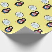 ペンギン語を話すクロアチア国旗パーソナライズされた ラッピングペーパー (角)