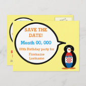 ペンギン語を話すクロアチア国旗パーソナライズされた 案内ポストカード (正面/裏面)