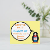 ペンギン語を話すクロアチア国旗パーソナライズされた 案内ポストカード (スタンド正面)