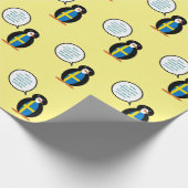 ペンギン語を話すスウェーデン国旗パーソナライズされた ラッピングペーパー (角)