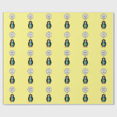 ペンギン語を話すスウェーデン国旗パーソナライズされた ラッピングペーパー (フラット)