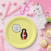 ペンギン語を話すデンマーク国旗パーソナライズされた ペーパープレート (パーティー)
