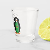 ペンギン語を話すブラジル国旗パーソナライズされた ショットグラス (右)
