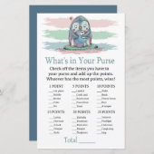 ペンギン財布ゲームの赤ちゃんシャワーに何が (正面/裏面)