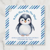 ペンギン赤ちゃんシャワーメッセージカード – 冬 フェイバータグ (正面)