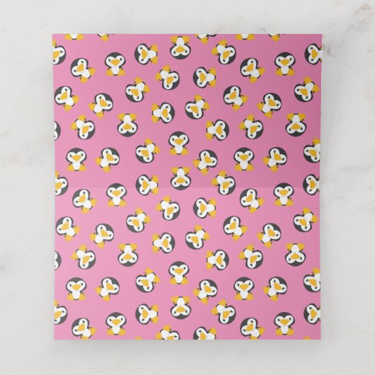 ペンギン赤ちゃんシャワー プレイスカード (内部開封)