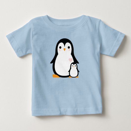 ペンギン赤ちゃんシャワー ベビーTシャツ (正面)