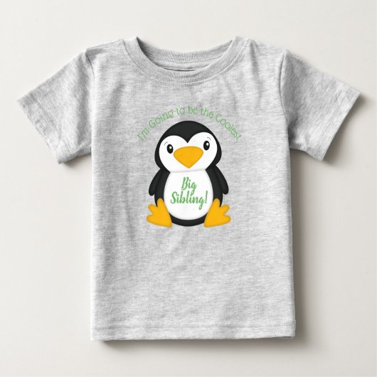 ペンギン赤ちゃんシャワー ベビーTシャツ (正面)