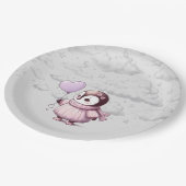 ペンギン赤ちゃんシャワー ペーパープレート (アングル)