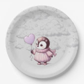 ペンギン赤ちゃんシャワー ペーパープレート (正面)